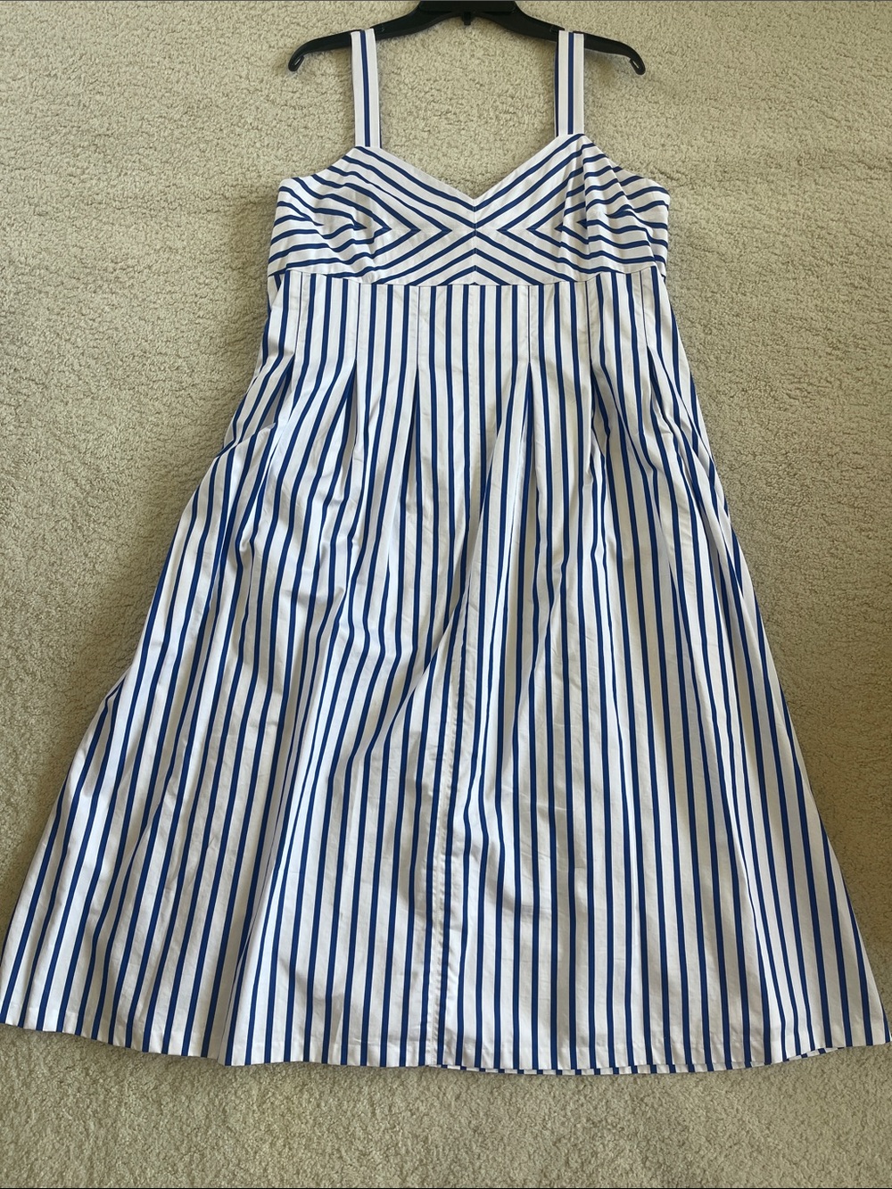 Talbots Blue and White Striped Midi Sundress